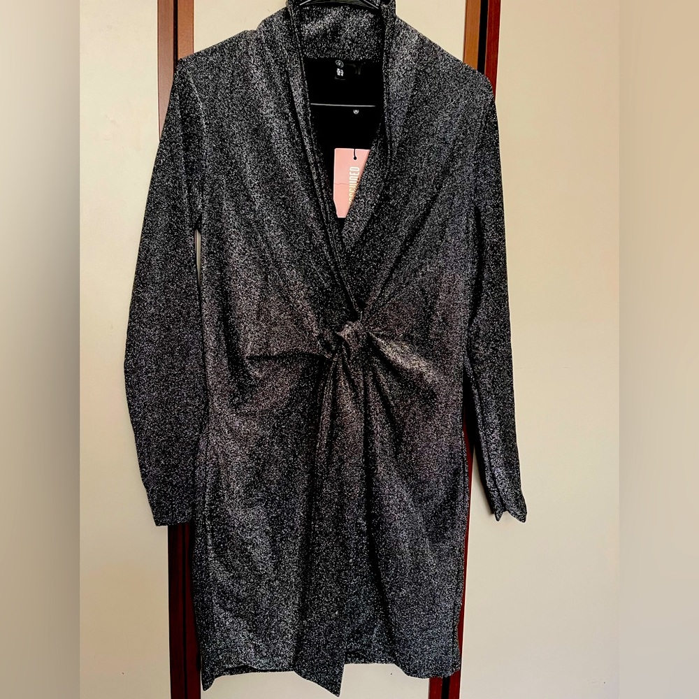New Missguided black shimmer dress size 10